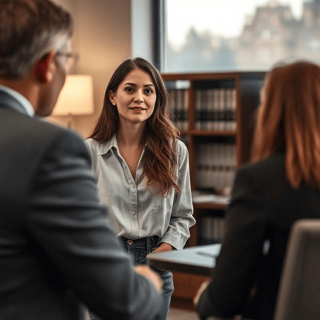 a woman discusses her financial troubles with friendly professional councilors